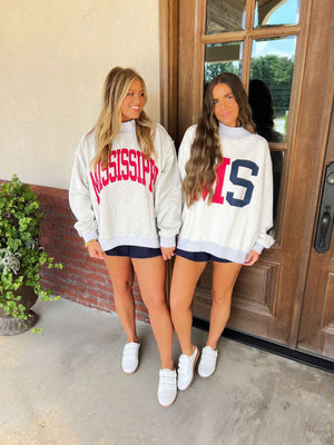 reversible mock-neck sweatshirt (MS/Mississippi)