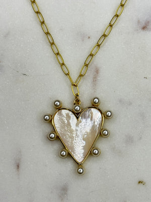 jto #13 pearl + heart necklace