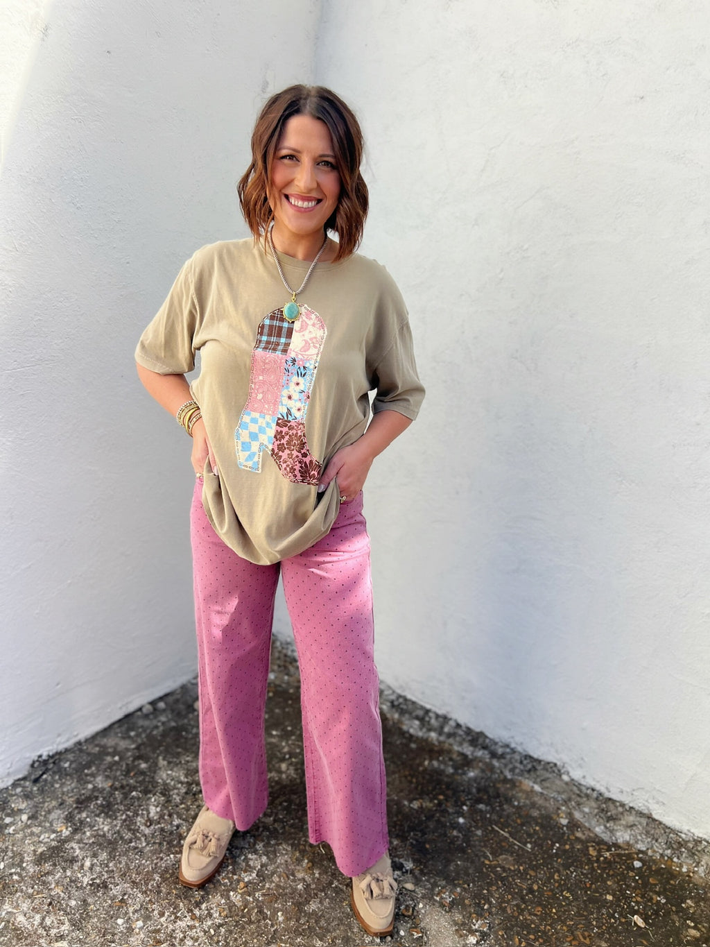 quilted cowboy boot tee