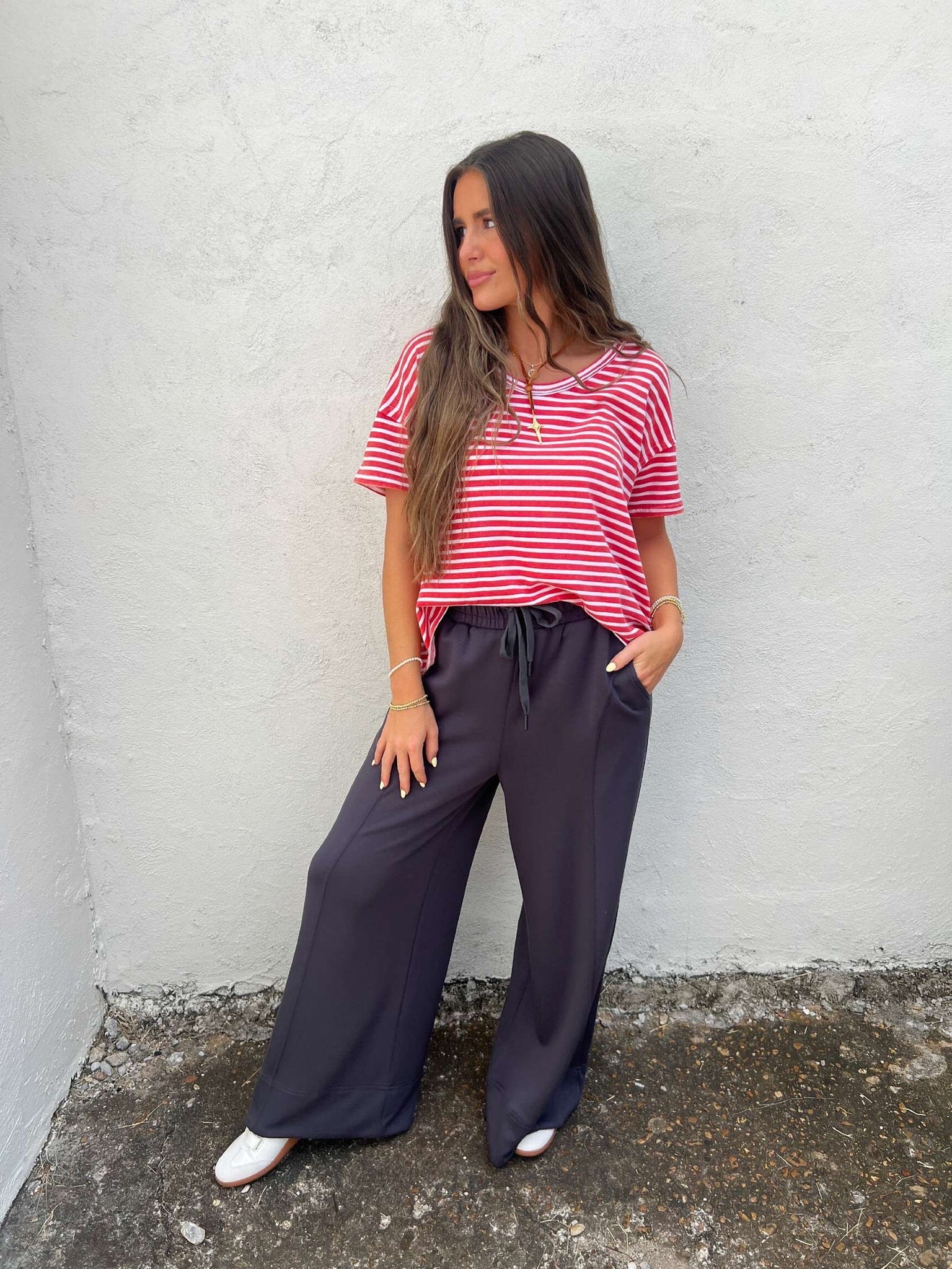 ultimate charcoal comfy wide leg pant