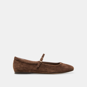 dolce vita reyes ballet flat in dark brown suede