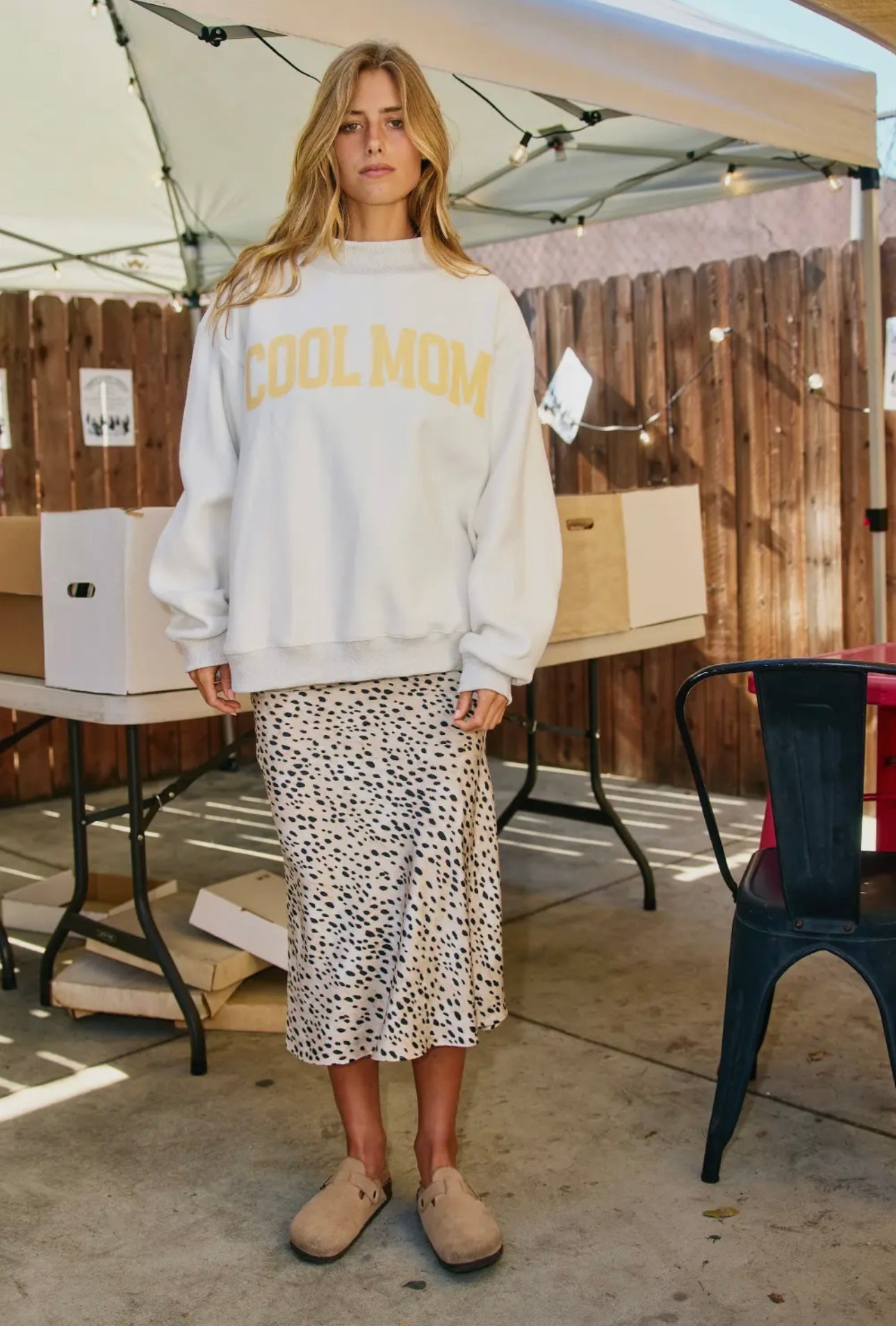 Mother/ Cool Mom reversible mock neck