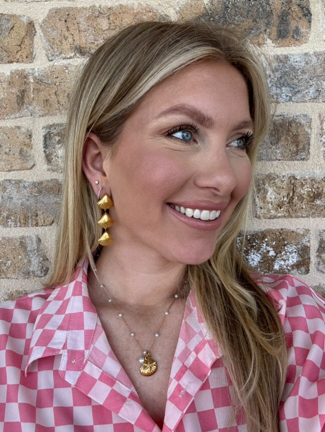 triple play shell + starfish pearl necklace