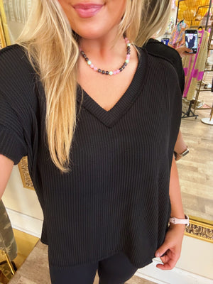 ribbed & ready top - black