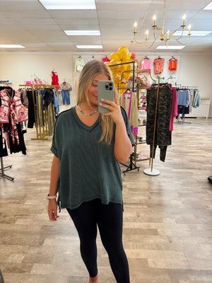 ribbed & ready top - hunter