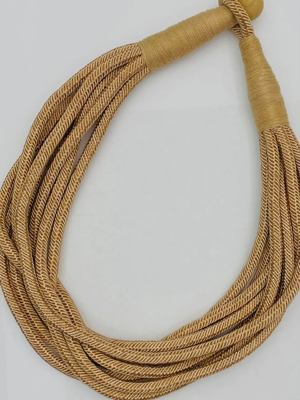 tan slub 8-strand necklace - 242