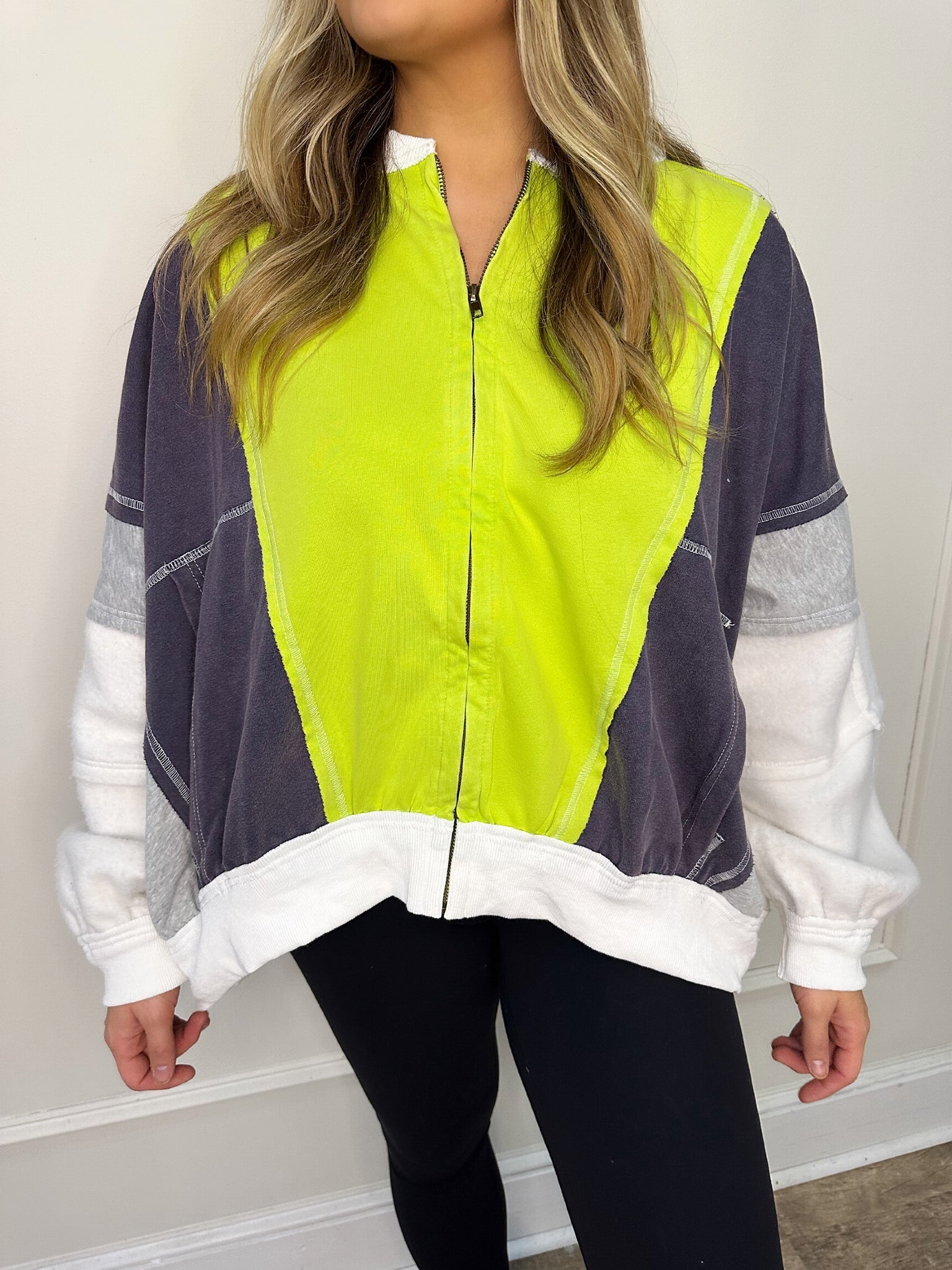 kiki oversized zip up jacket