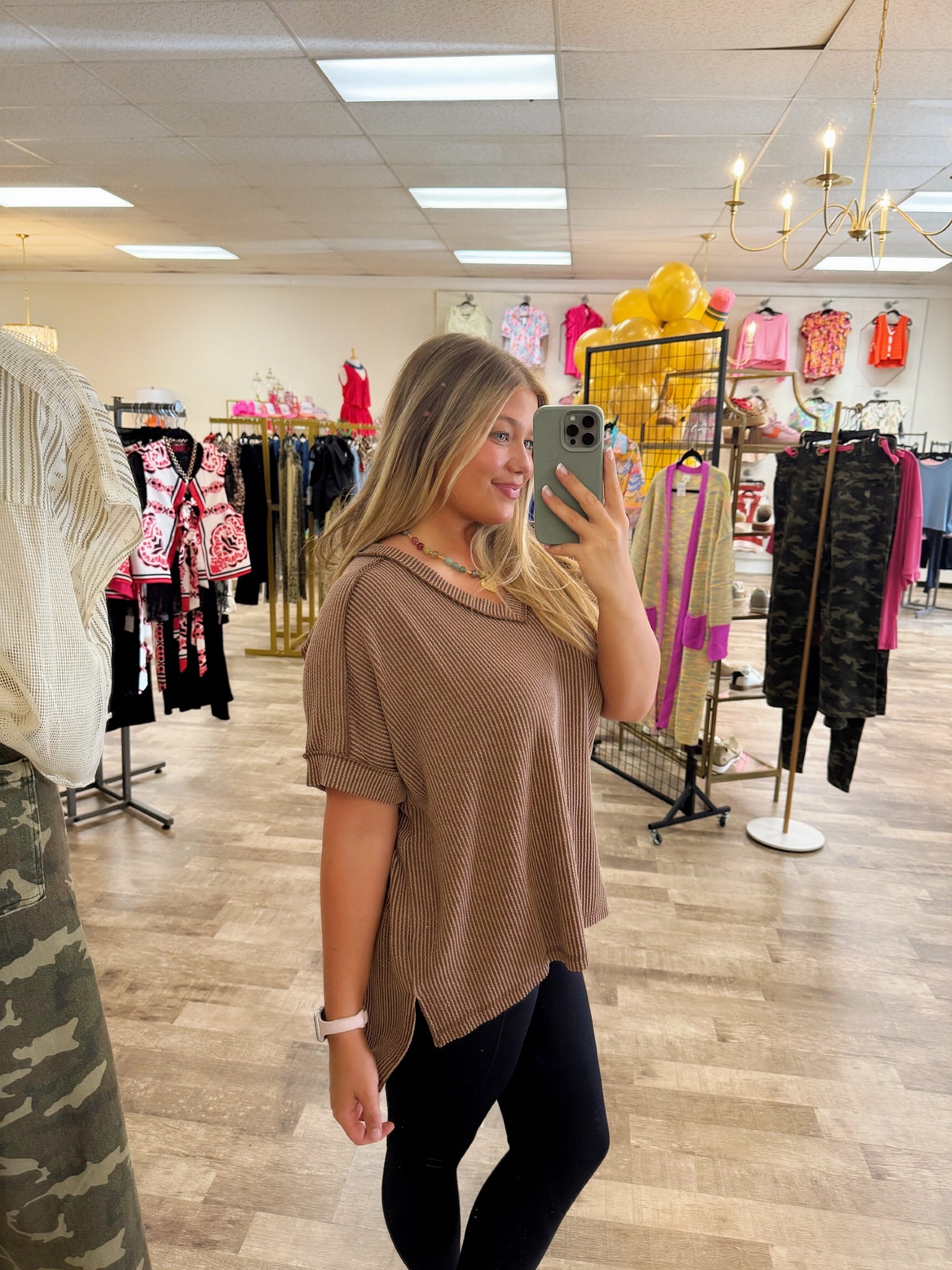 ribbed & ready top - chocolate