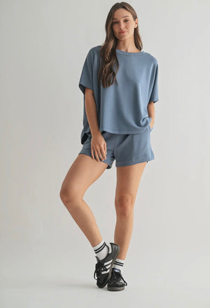 laguna boatneck top in denim