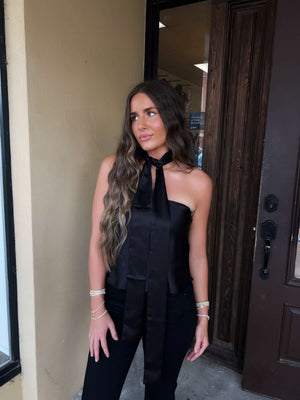 anya scarf top - black
