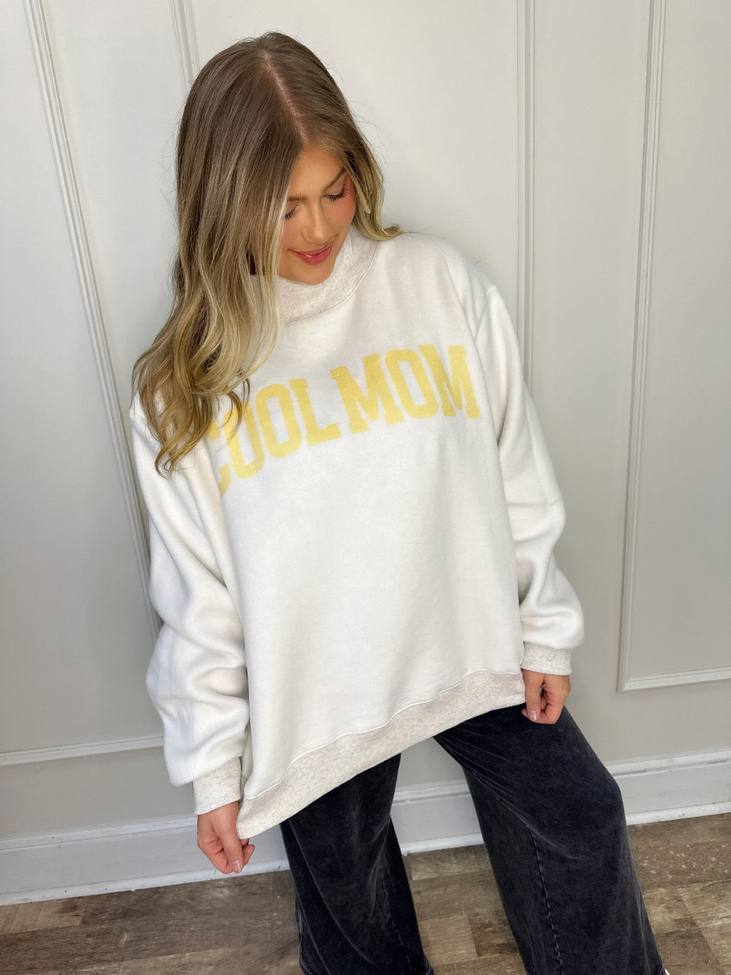 Mother/ Cool Mom reversible mock neck
