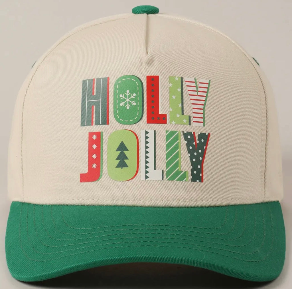 green holly jolly hat