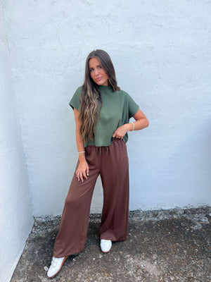 ultimate chocolate comfy wide leg pant