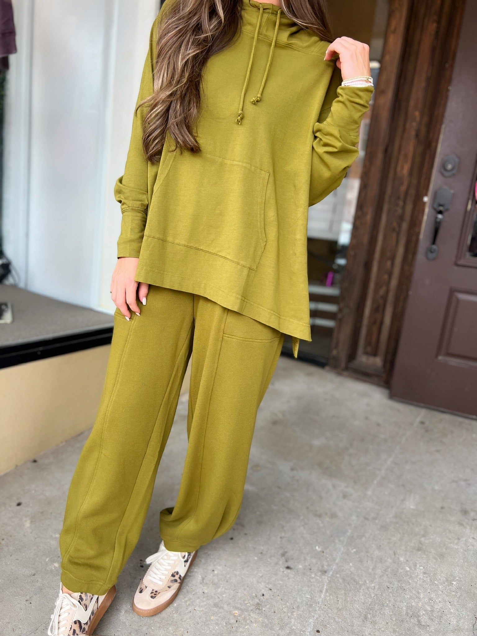 fieldstone pima cotton hoodie in olive