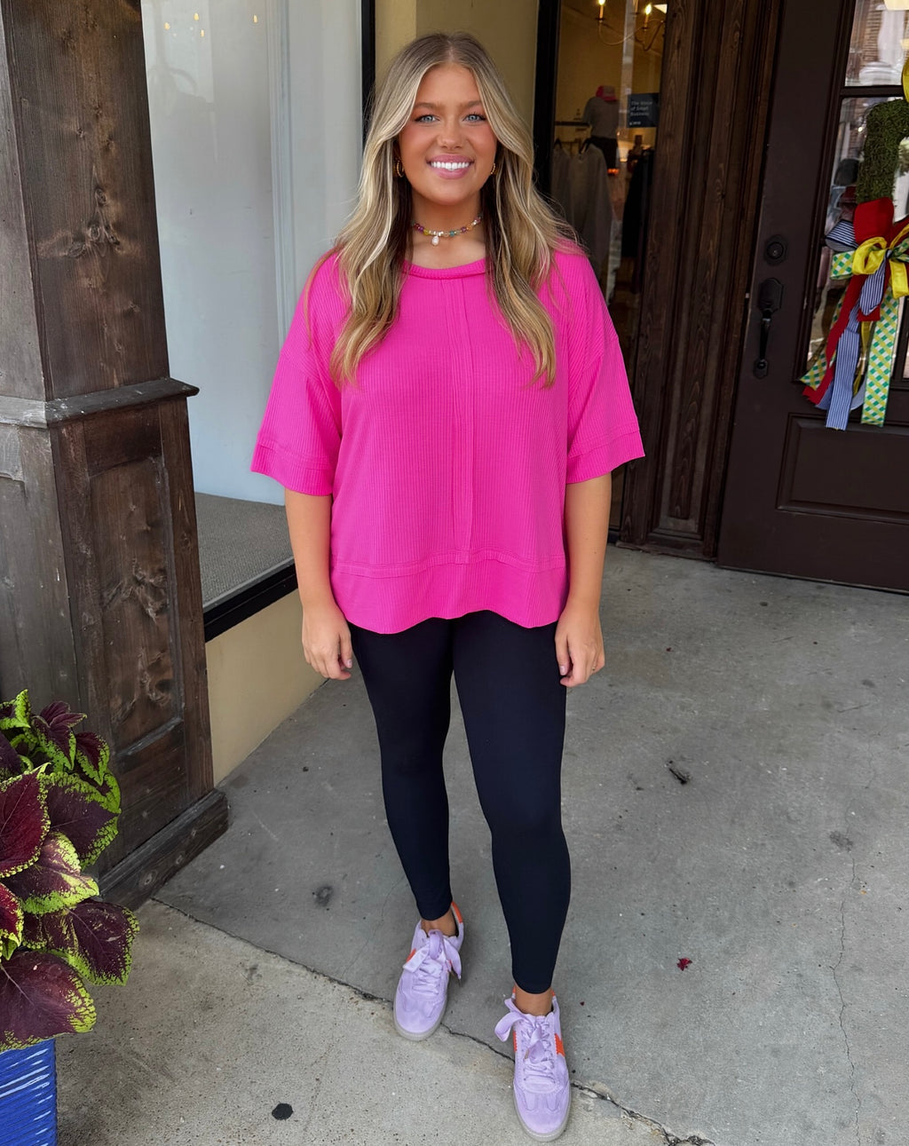 back to the basics tee in fuchsia