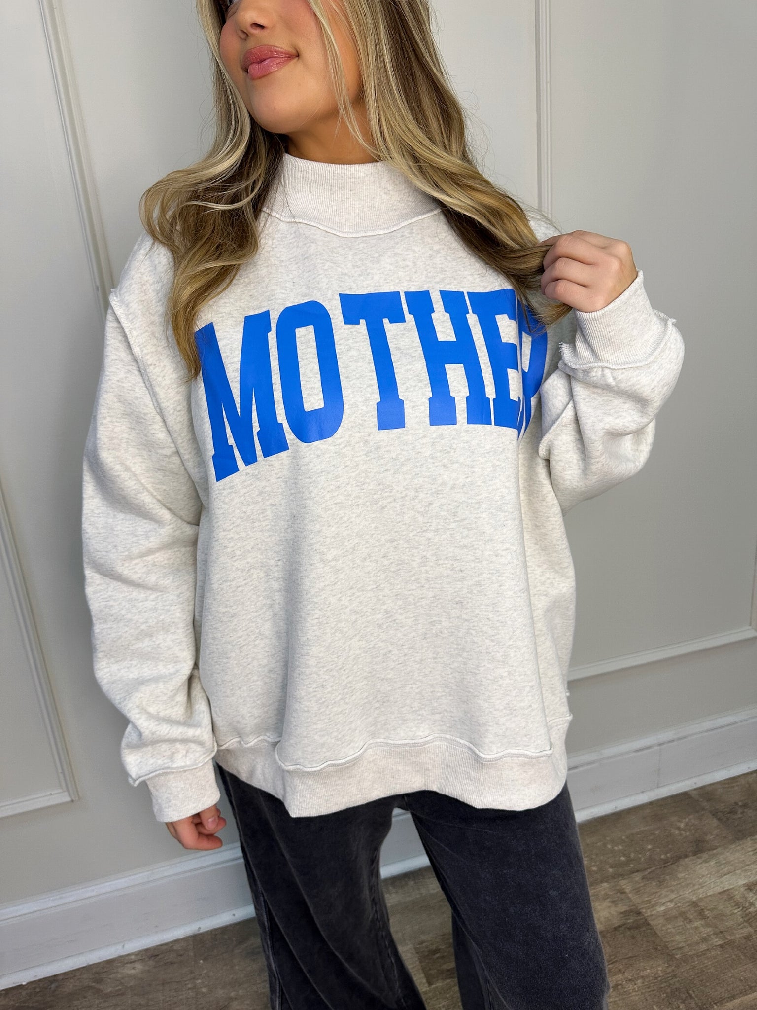 Mother/ Cool Mom reversible mock neck
