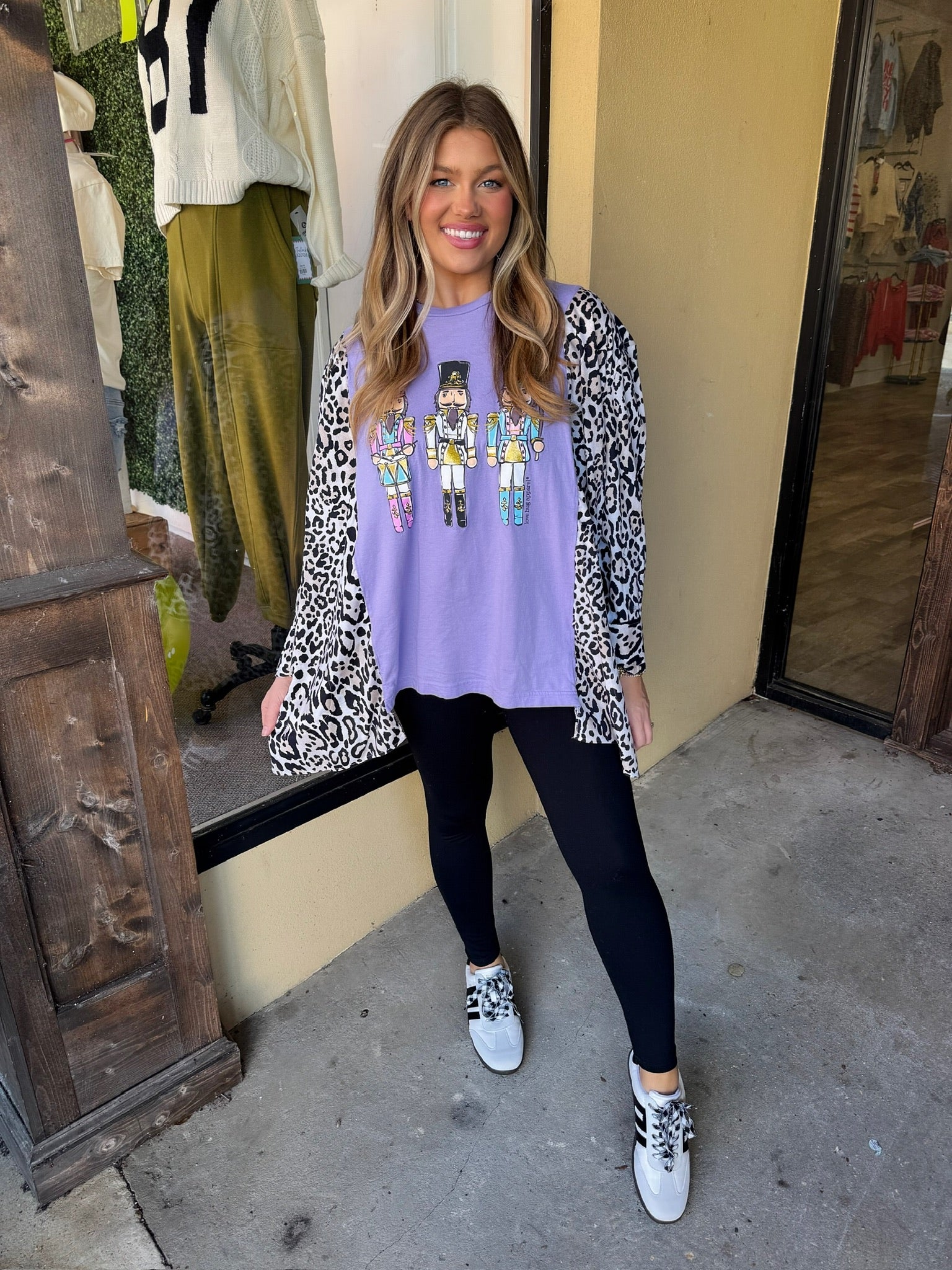 purple leopard nutcracker one of a kind top