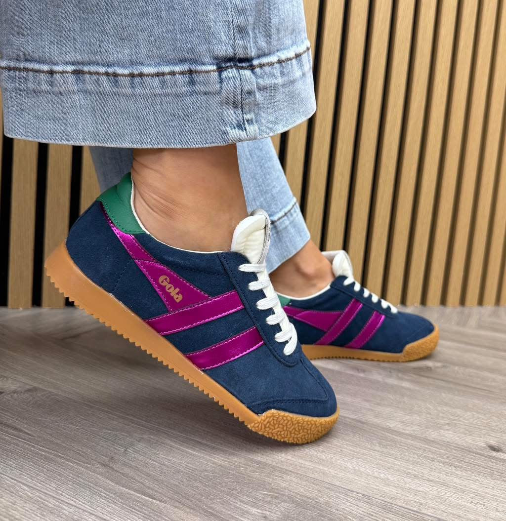 Gola glitz trainer in navy/fuchsia/emerald